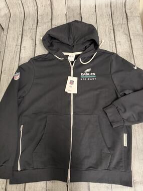 NWT Men's Nike Black Philadelphia Eagles Sideline Full Zip Hoodie XL